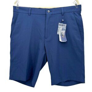 NWT Oxford Wicks Moisture Breathable Medieval Blue Flat Front Golf Shorts 33